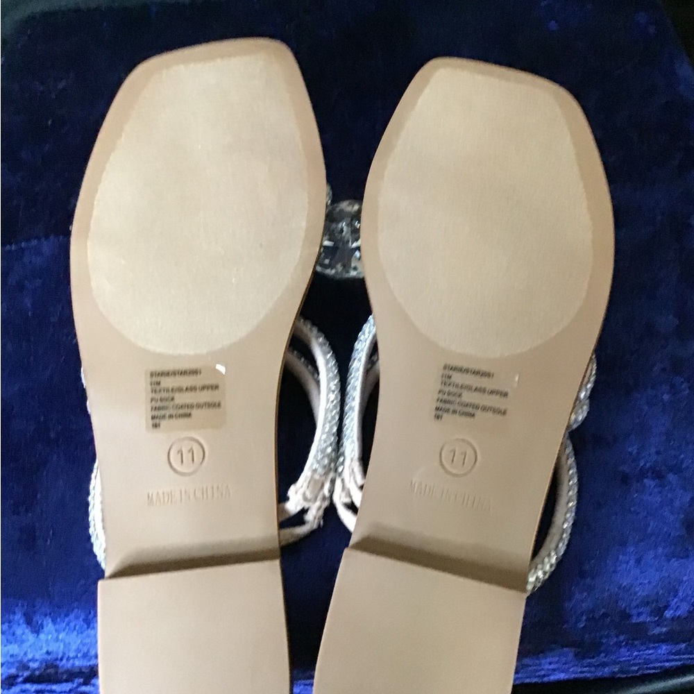 Steve Madden Silver Rhinestone Sandals - Picture 2 of 5